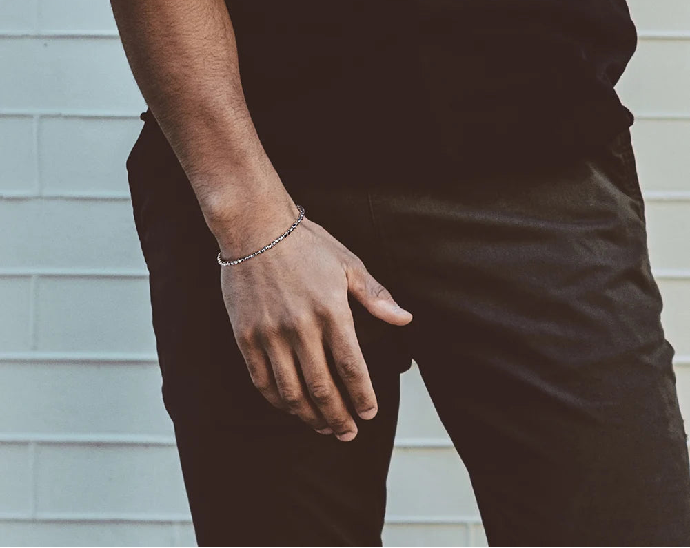 Cube Bead Chain Armband 2.5mm 925 Silver 18K guldplätering - Unisex