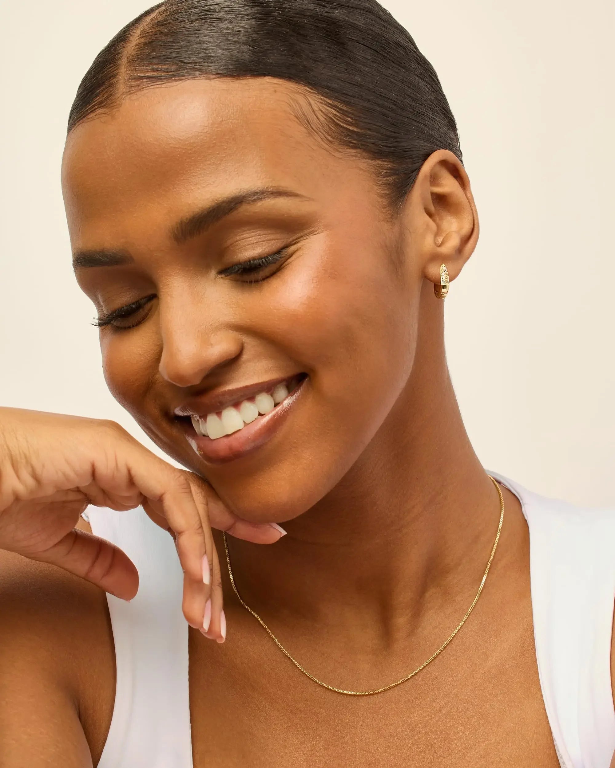 Hoop Örhängen Zirkon 18K Guldplätering - 925 Silver Hypoallergena