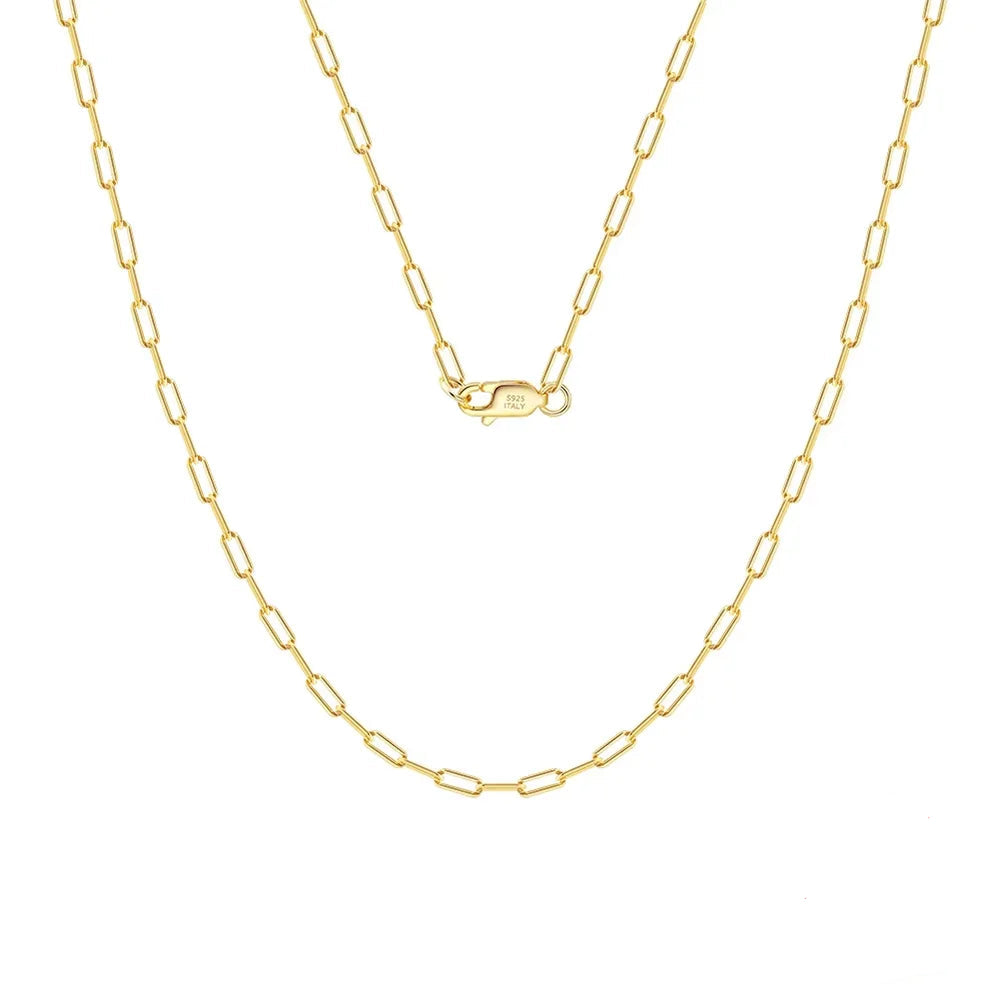 Paperclip Halsband - 925 Silver 18K Guldplätering Unisex