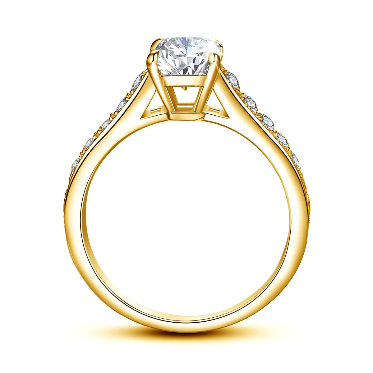 Förlovningsring Moissanite 2ct Emerald Cut 925 Silver