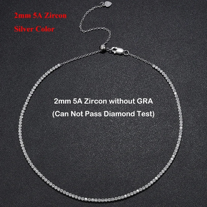 Moissanite Tennishalsband 2mm 0.03ct - 925 Silver 18K Guldplätering