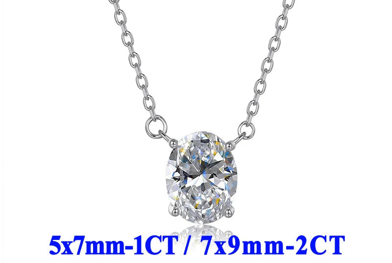 Moissanite Halsband 1-2ct - 925 Sterling Silver Guldplätering