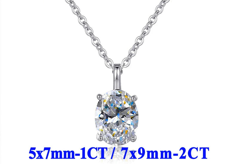 Moissanite Halsband 1-2ct - 925 Sterling Silver Guldplätering