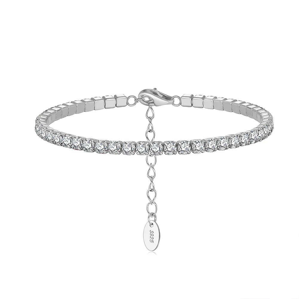 Tennis Armband 3mm Zirconia - 925 Silver 14K Guldplätering