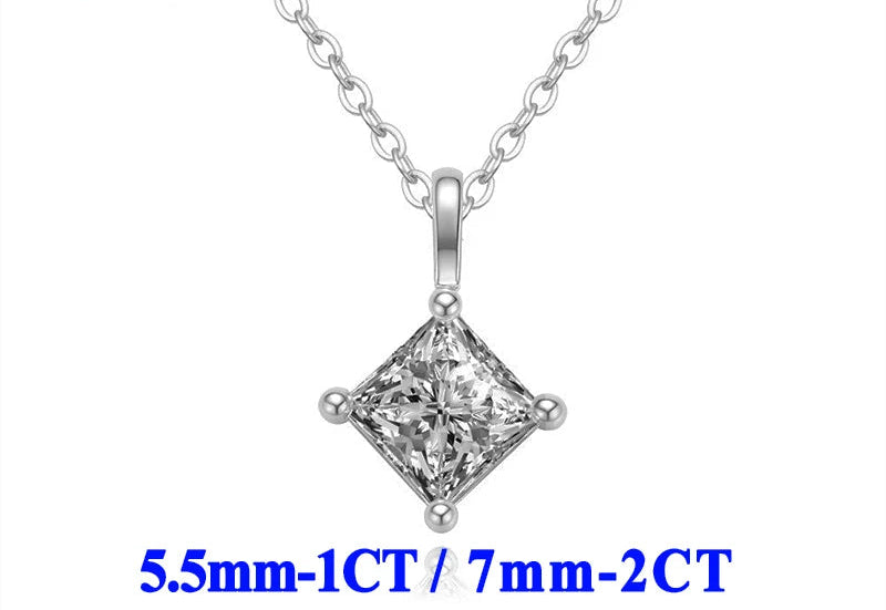 Moissanite Halsband 1-2ct - 925 Sterling Silver Guldplätering