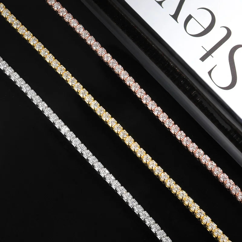 Moissanite Tennishalsband 2mm 0.03ct - 925 Silver 18K Guldplätering