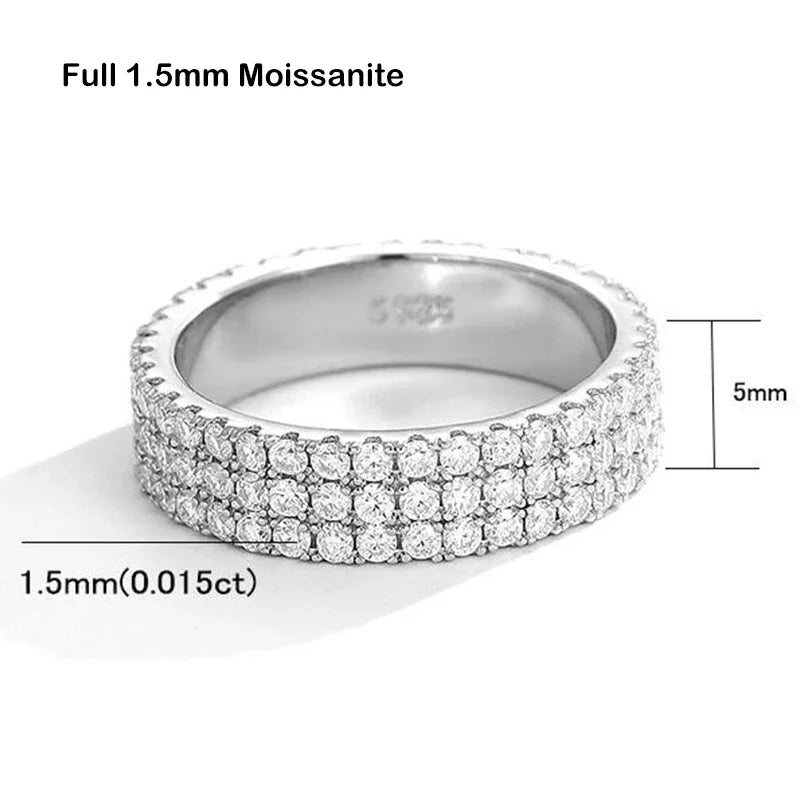 Moissanite Evighetsring 2.2ct - 925 Silver 18K Guldplätering