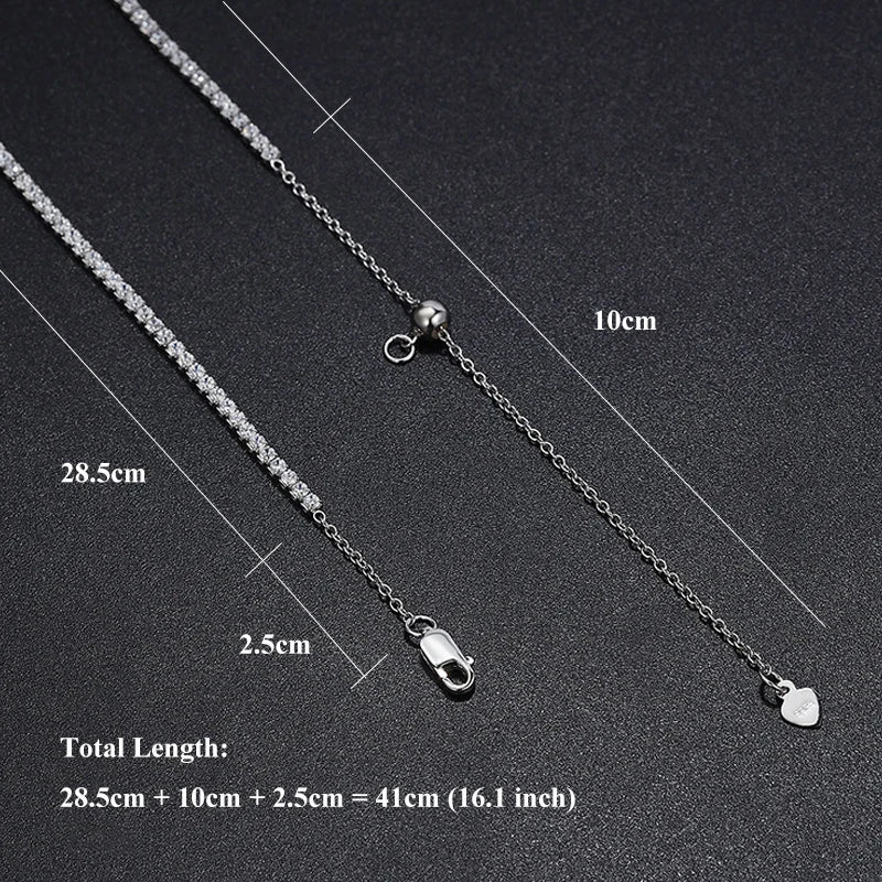 Moissanite Tennishalsband 2mm 0.03ct - 925 Silver 18K Guldplätering