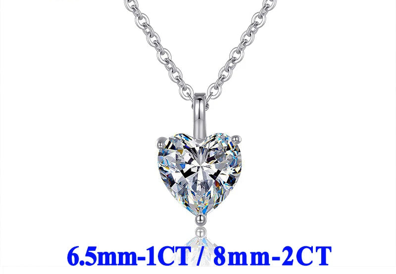 Moissanite Halsband 1-2ct - 925 Sterling Silver Guldplätering