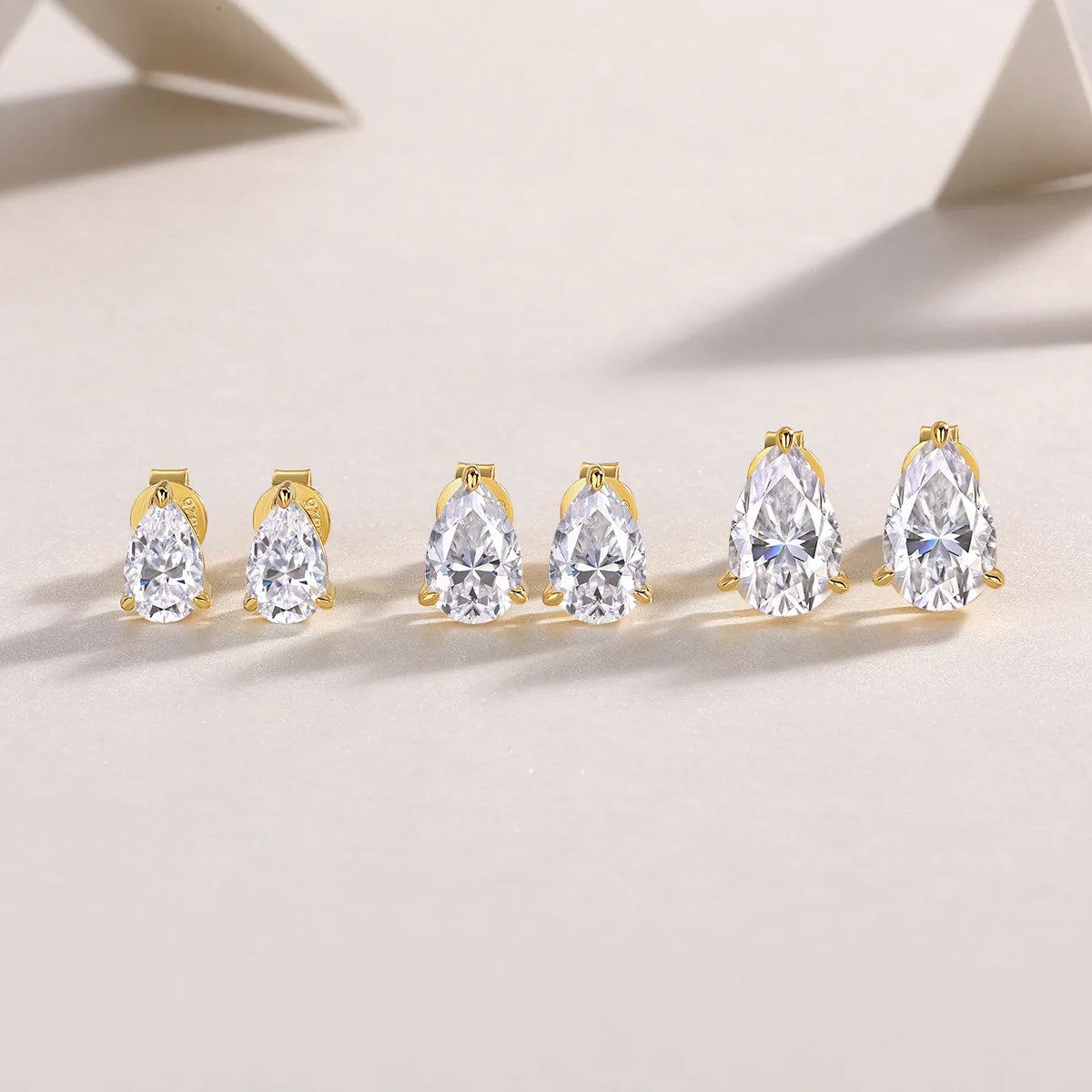 Moissanite Örhängen 1-3ct Pear Drop - 925 Sterling Silver Damörhängen