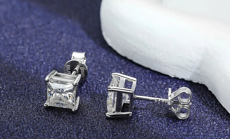 Princess Cut Moissanite Örhängen 1ct - 925 Sterling Silver