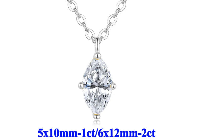 Moissanite Halsband 1-2ct - 925 Sterling Silver Guldplätering