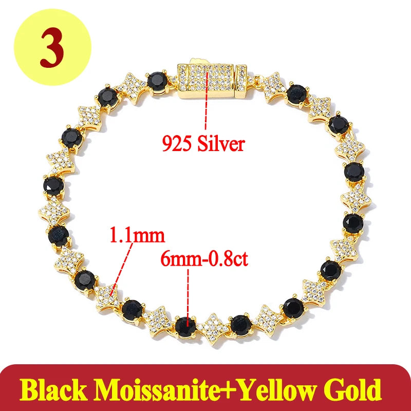 Moissanite Tennisarmband Asscher Cut - 925 Sterling Silver Damarmband