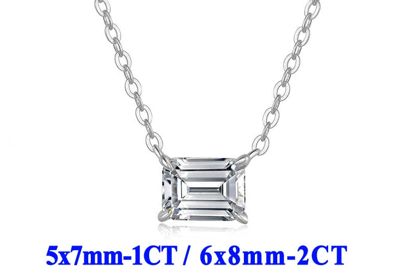 Moissanite Halsband 1-2ct - 925 Sterling Silver Guldplätering