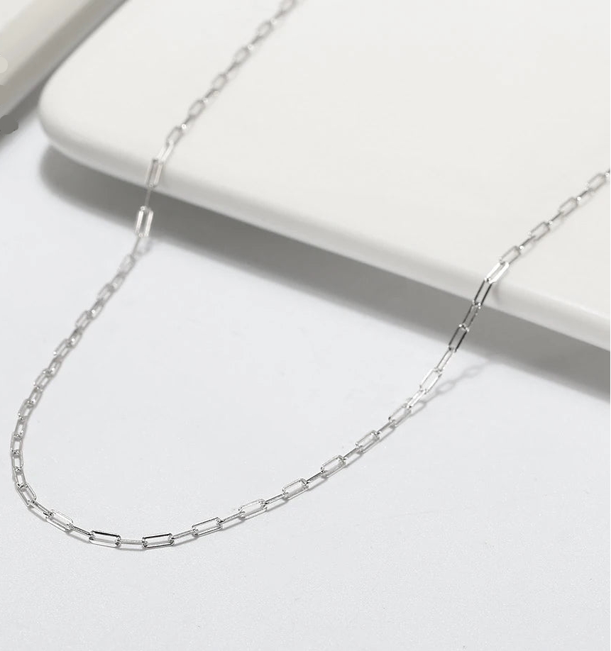 Paperclip Halsband 1.8mm 925 Silver - 18K Guldpläterat Unisex