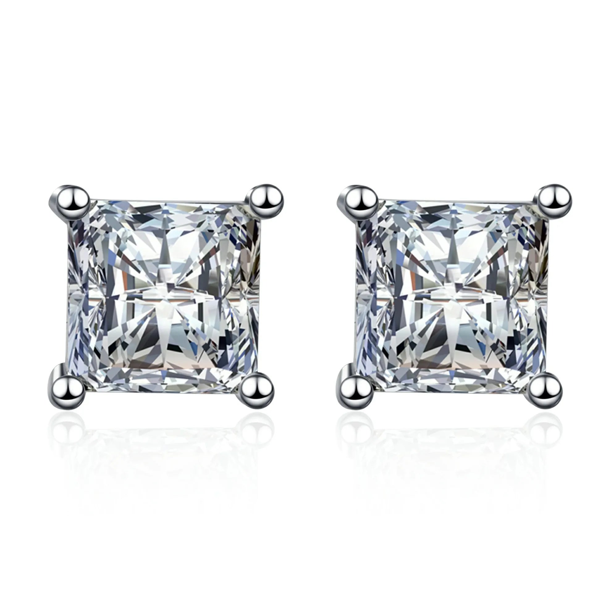 Princess Cut Moissanite Örhängen 1ct - 925 Sterling Silver