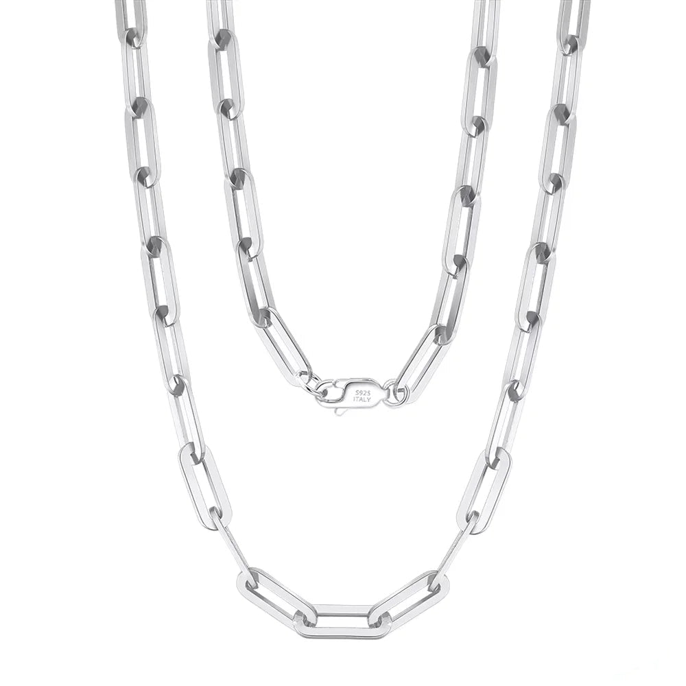 Paperclip Halsband - 925 Silver 18K Guldplätering Unisex