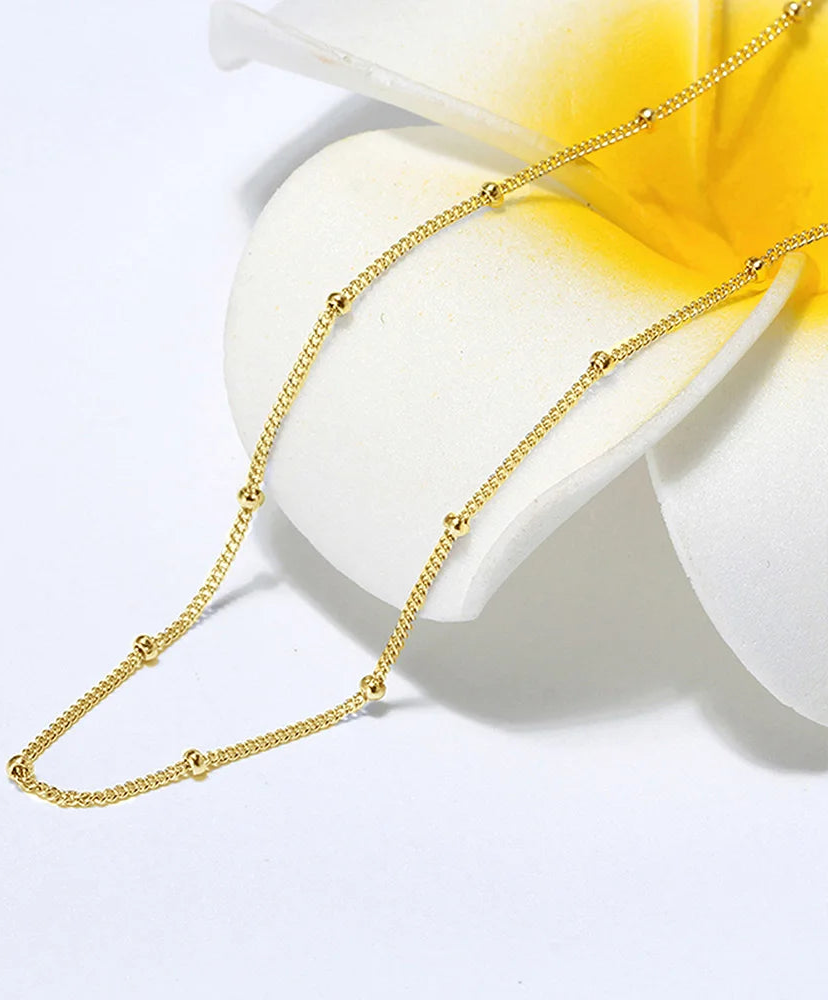 Bead Ball Halsband - 925 Sterling Silver 18K Plätering