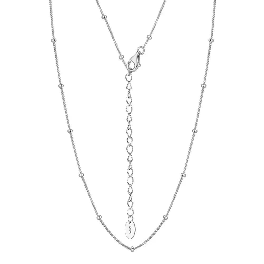 Bead Side Chain Halsband 925 Silver - 14K Guldplätering 35-40cm