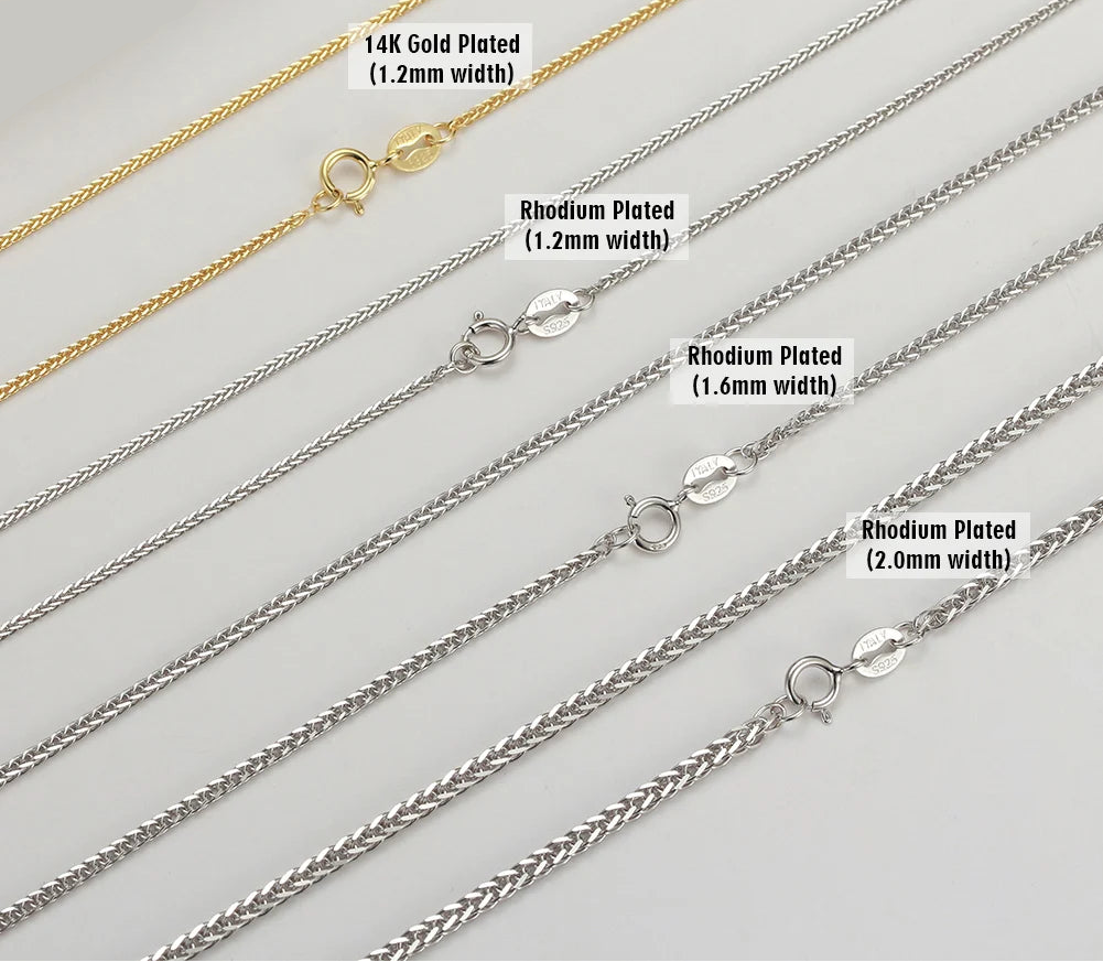 Chopin Chain Halsband 2mm 925 Silver - 14K Guldplätering Handgjort