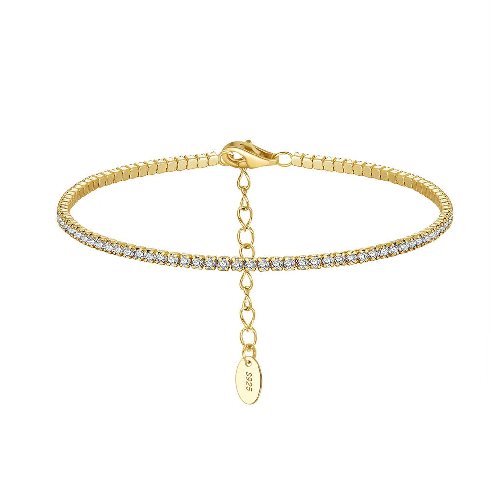 Tennis Armband 1.5mm Zirconia - 925 Silver 14K Guldplätering