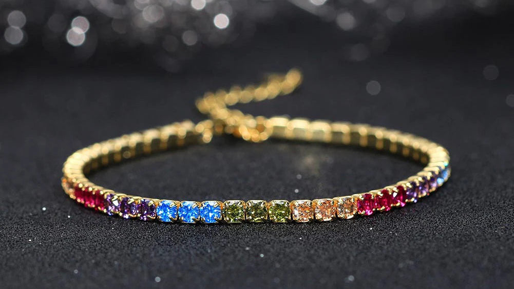 Tennis Armband 3mm Zirconia - 925 Silver 14K Guldplätering