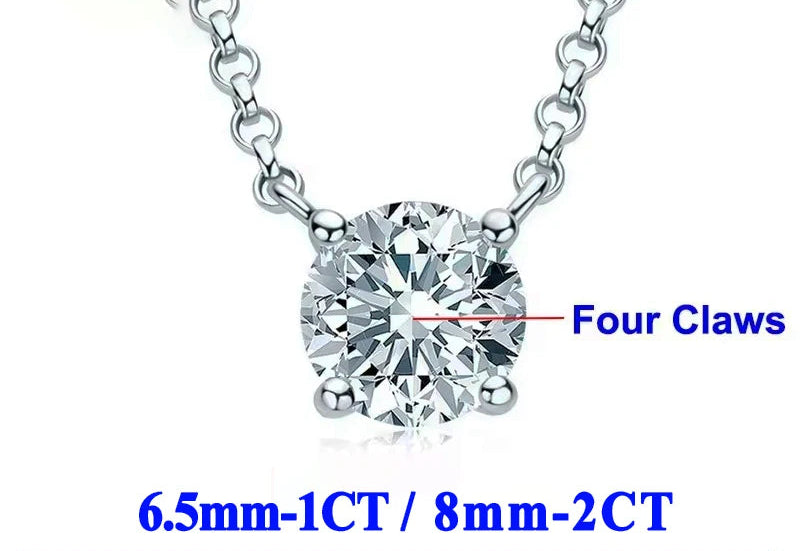 Moissanite Halsband 1-2ct - 925 Sterling Silver Guldplätering