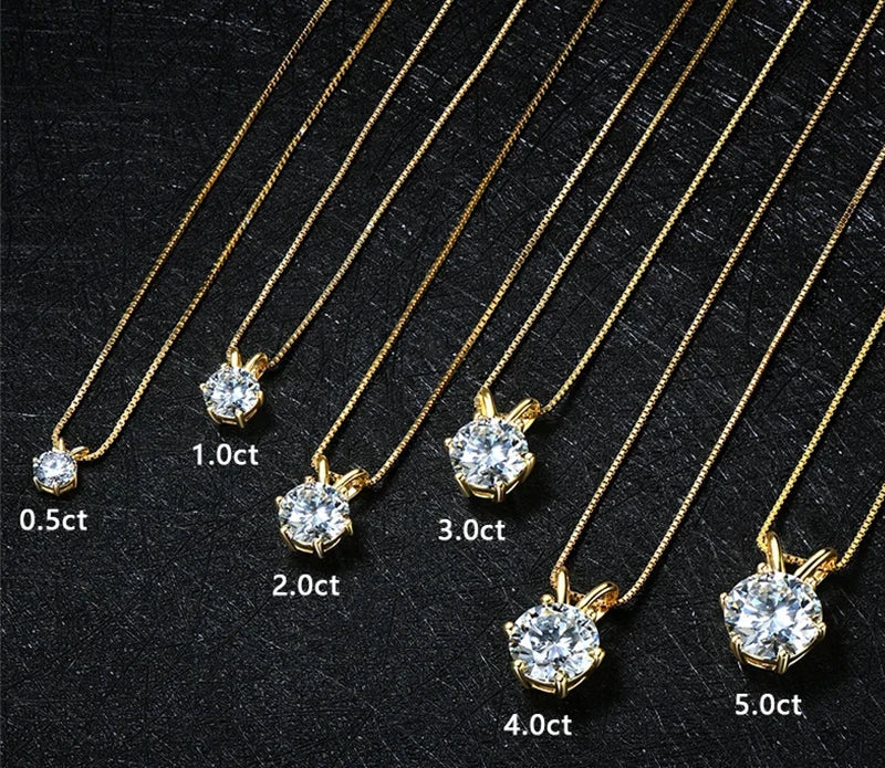 Moissanite Halsband 0.5-5ct Solitär - 925 Silver