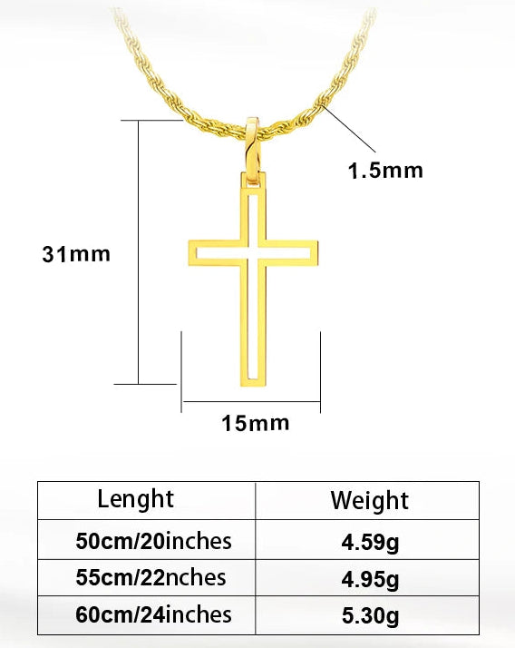 Kors Halsband 925 Silver - 18K Guldplätering Herrsmycke