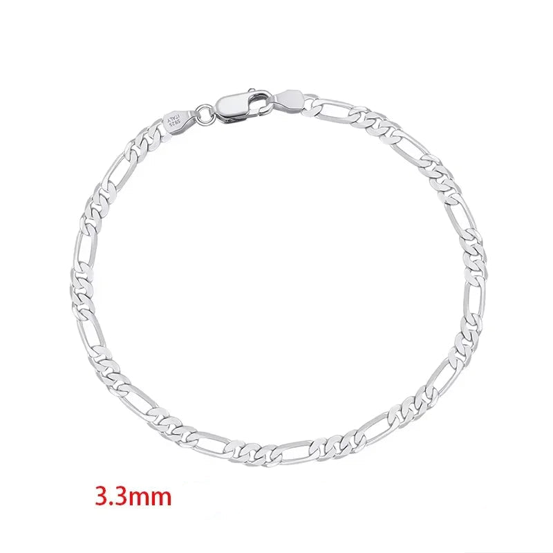 Figaro Armband 5mm 925 Silver - 18K Guldplätering Damarmband 21.5cm