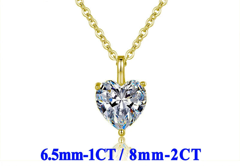 Moissanite Halsband 1-2ct - 925 Sterling Silver Guldplätering