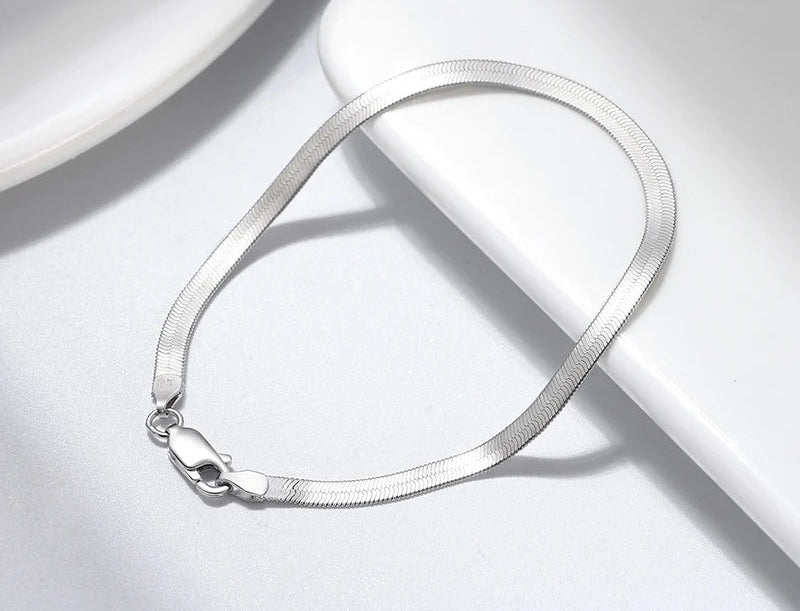 Herringbone Armband 3mm - 925 Silver 18K Guldplätering- unisex