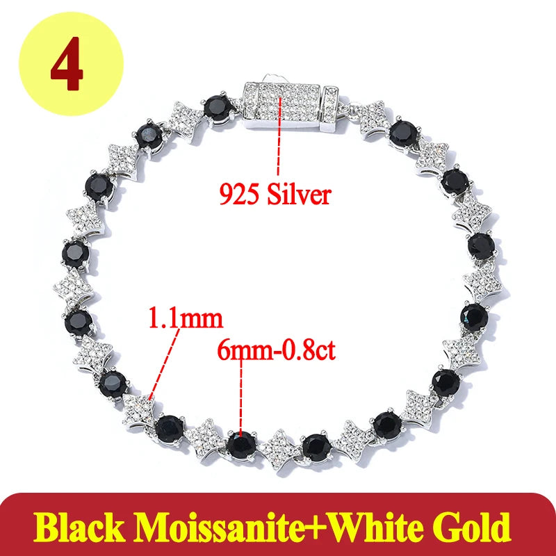 Moissanite Tennisarmband Asscher Cut - 925 Sterling Silver Damarmband