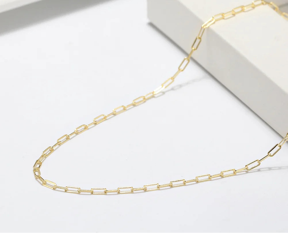 Paperclip Halsband 1.8mm 925 Silver - 18K Guldpläterat Unisex