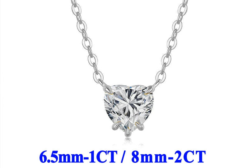 Moissanite Halsband 1-2ct - 925 Sterling Silver Guldplätering