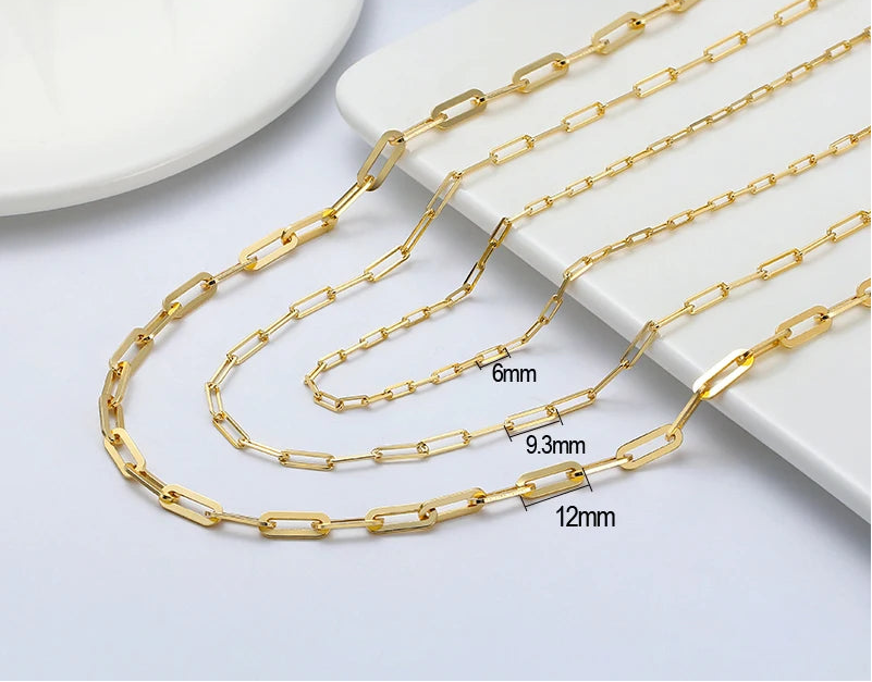 Paperclip Halsband - 925 Silver 18K Guldplätering Unisex