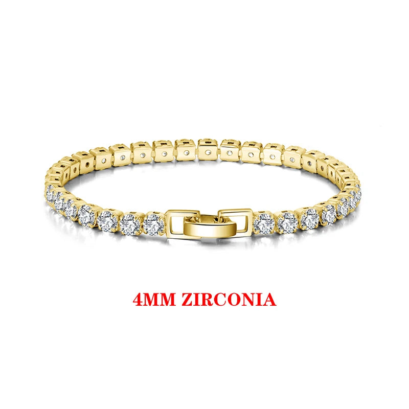 Tennis Armband 2-4mm Zirconia - 925 Silver 14K Guldplätering