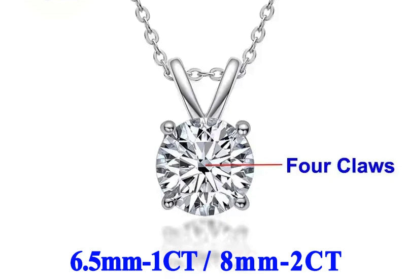 Moissanite Halsband 1-2ct - 925 Sterling Silver Guldplätering