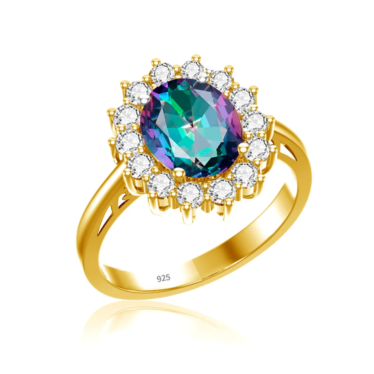 Damring i 925 Silver med Födelsesten 8x10mm - Diana Style Födelsesten