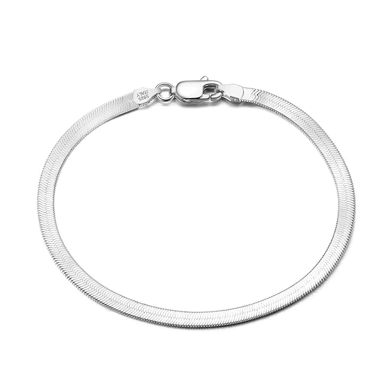 Herringbone Armband 3mm - 925 Silver 18K Guldplätering- unisex
