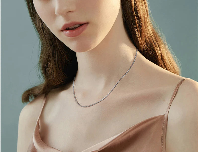 Chopin Chain Halsband 2mm 925 Silver - 14K Guldplätering Handgjort