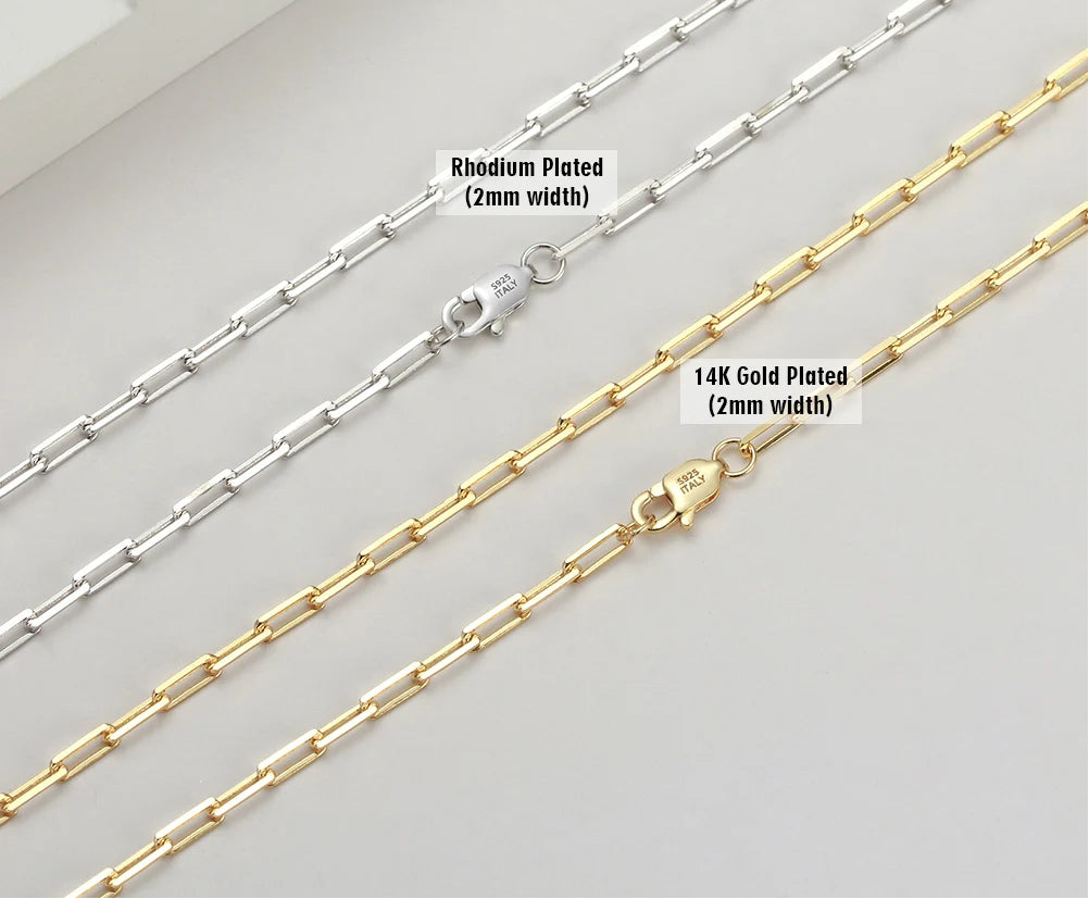 Paperclip Halsband - 925 Silver 18K Guldplätering Unisex