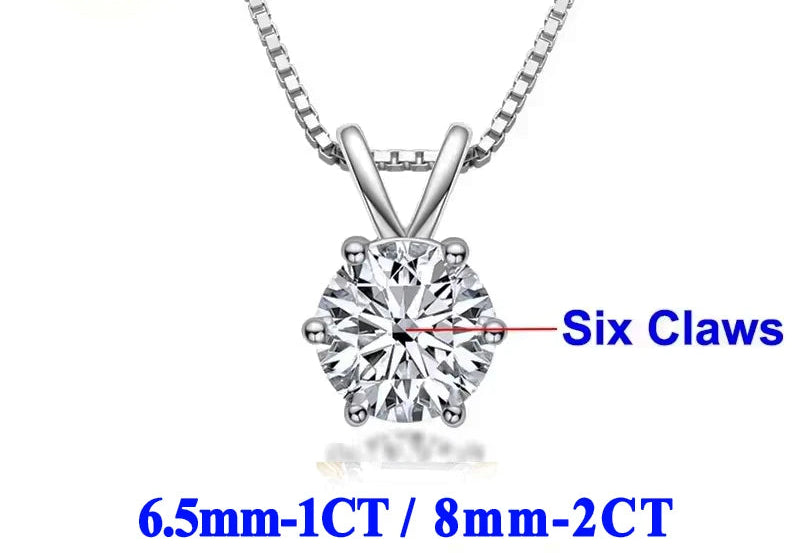 Moissanite Halsband 1-2ct - 925 Sterling Silver Guldplätering