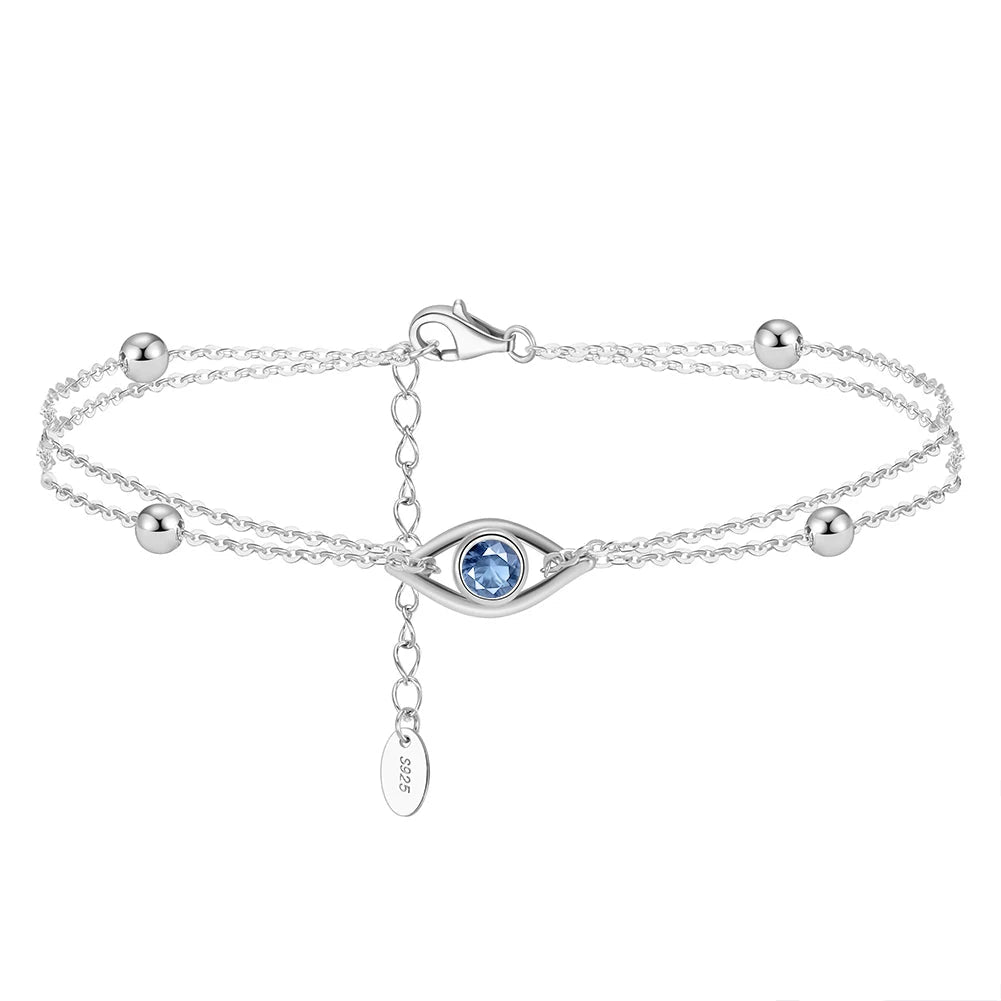 Evil Eye Armband 2-Lager - 925 Silver 14K Guldplätering