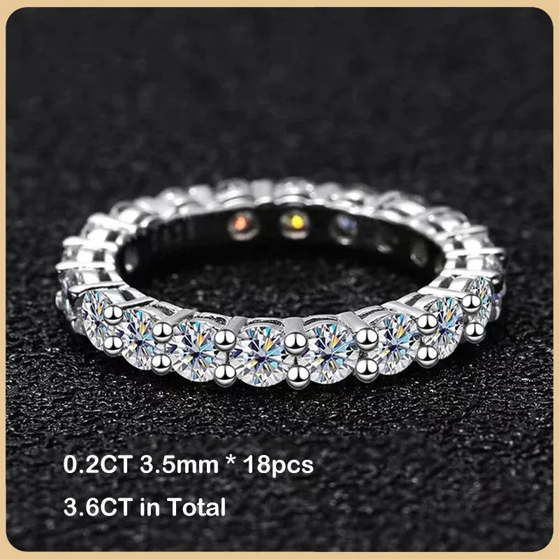 Moissanite Evighetsring 2.2ct - 925 Silver 18K Guldplätering