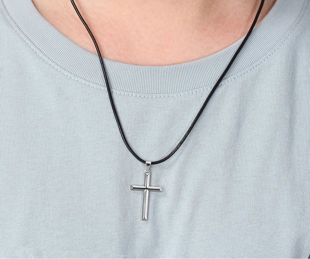 Kors Halsband 925 Silver - 14K Guldplätering Rope Chain