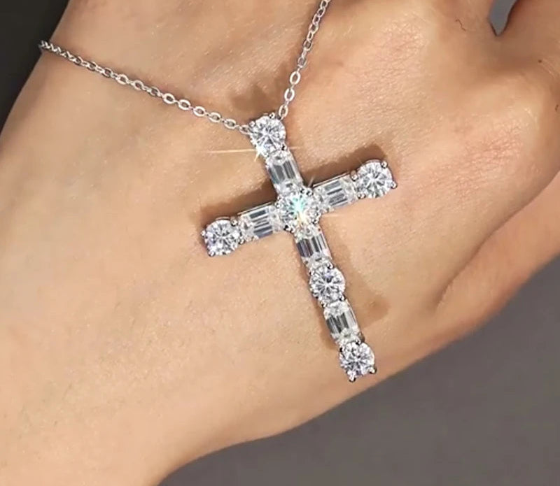 Moissanite Halsband 5.5ct D-färg - 925 Silver 18 guldplätering Unisex