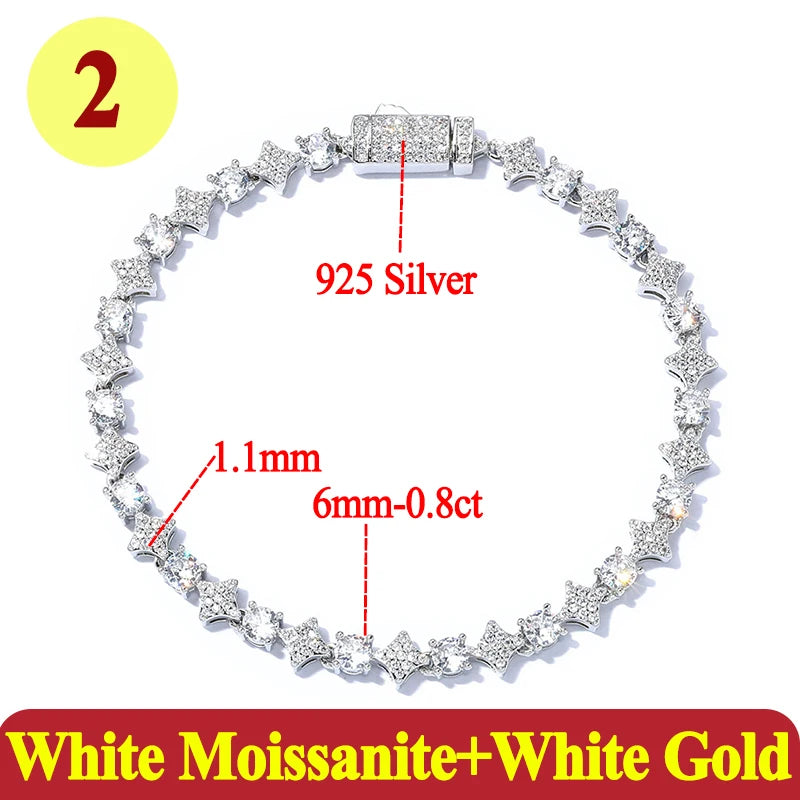 Moissanite Tennisarmband Asscher Cut - 925 Sterling Silver Damarmband