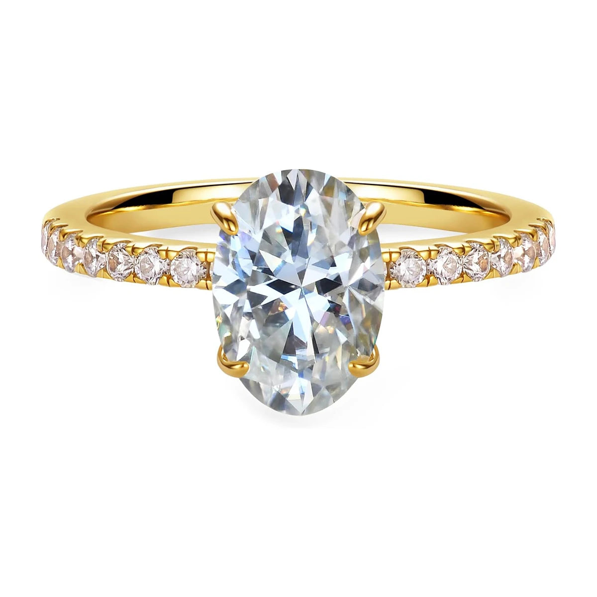 Förlovningsring 2ct Oval Moissanite 925 Silver