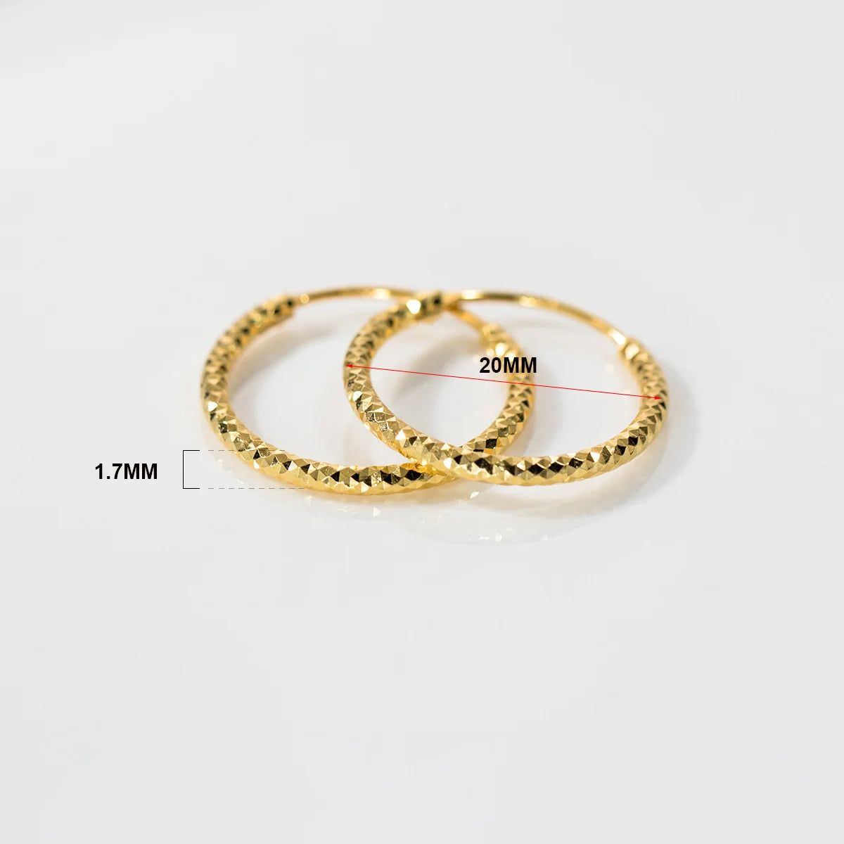 Runda Hoop Örhängen 925 Silver - 18K Guldplätering Damörhängen